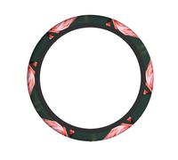 WZYWHJ Steering Wheel Cover - Protects and Decorates Your Car - Easy Installation - Suitable for Cars, SUVs, ATVs, and Trucks Pink Flamingo Printed