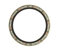 WZYWHJ Steering Wheel Cover - Protects and Decorates Your Car - Easy Installation - Suitable for Cars, SUVs, ATVs, and Trucks Beautiful flowers Pattern