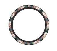 WZYWHJ Steering Wheel Cover - Protects and Decorates Your Car - Easy Installation - Suitable for Cars, SUVs, ATVs, and Trucks Summer Lotus Printed