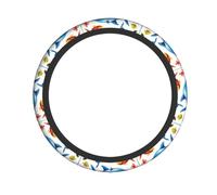 WZYWHJ Steering Wheel Cover - Protects and Decorates Your Car - Easy Installation - Suitable for Cars, SUVs, ATVs, and Trucks sea Water Animals Pattern
