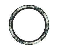 WZYWHJ Steering Wheel Cover - Protects and Decorates Your Car - Easy Installation - Suitable for Cars, SUVs, ATVs, and Trucks Block Fragments Prints