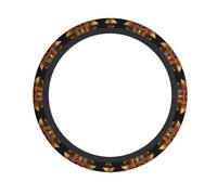 WZYWHJ Steering Wheel Cover - Protects and Decorates Your Car - Easy Installation - Suitable for Cars, SUVs, ATVs, and Trucks Symmetrical Art Deco Font Pattern