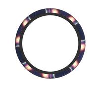 WZYWHJ Steering Wheel Cover - Protects and Decorates Your Car - Easy Installation - Suitable for Cars, SUVs, ATVs, and Trucks Cosmic Particle Pattern
