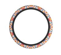 WZYWHJ Steering Wheel Cover - Protects and Decorates Your Car - Easy Installation - Suitable for Cars, SUVs, ATVs, and Trucks Circular Ancient Street Patterns Printing