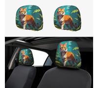 WZYWHJ Stencil Jungle Cat Pattern 2 car pillowcases, interior decorative seat accessories, protective covers