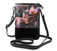 WZYWHJ Strange flowers Pattern Women's leather phone bag crossbody package with adjustable shoulder strap
