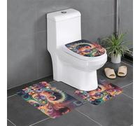 WZYWHJ Strange Objects Picture Bathroom mat Sets of 4 Bathroom Floor Mats,Non-Slip, Durable,Does Easy to Clean Suitable for Bathroom and Toilet