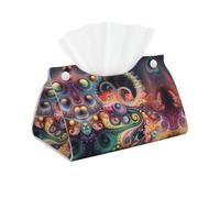 WZYWHJ Strange Objects Picture Decorative storage box with rectangular leather tissue bag and bracket base