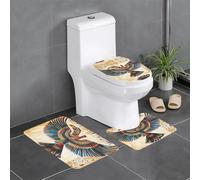 WZYWHJ Strange Pattern Picture Bathroom mat Sets of 4 Bathroom Floor Mats,Non-Slip, Durable,Does Easy to Clean Suitable for Bathroom and Toilet