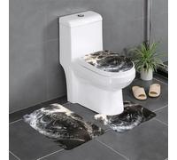 WZYWHJ Strange Shapes Picture Bathroom mat Sets of 4 Bathroom Floor Mats,Non-Slip, Durable,Does Easy to Clean Suitable for Bathroom and Toilet