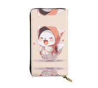 WZYWHJ Stylish A cute little cat Printing Leather Wallet - Long Clutch for Women, RDurable Material, 12 Card Slots, Zipper Compartments
