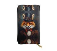 WZYWHJ Stylish A ferret in a top hat Printing Leather Wallet - Long Clutch for Women, RDurable Material, 12 Card Slots, Zipper Compartments