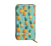 WZYWHJ Stylish Acid Wave Pineapple Prints Leather Wallet - Long Clutch for Women, RDurable Material, 12 Card Slots, Zipper Compartments