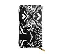 WZYWHJ Stylish Agile Zebra Printed Leather Wallet - Long Clutch for Women, RDurable Material, 12 Card Slots, Zipper Compartments