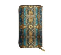 WZYWHJ Stylish ancient fresco Printed Leather Wallet - Long Clutch for Women, RDurable Material, 12 Card Slots, Zipper Compartments