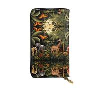 WZYWHJ Stylish Animals In The Rainforest Printing Leather Wallet - Long Clutch for Women, RDurable Material, 12 Card Slots, Zipper Compartments