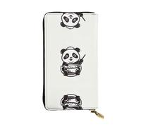 WZYWHJ Stylish Baby panda eating food Printed Leather Wallet - Long Clutch for Women, RDurable Material, 12 Card Slots, Zipper Compartments