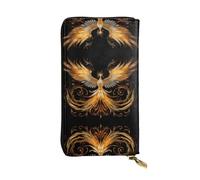 WZYWHJ Stylish Beautiful Phoenix Printed Leather Wallet - Long Clutch for Women, RDurable Material, 12 Card Slots, Zipper Compartments