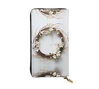 WZYWHJ Stylish Beautiful willow branches and wreaths Printing Leather Wallet - Long Clutch for Women, RDurable Material, 12 Card Slots, Zipper Compartments