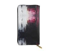 WZYWHJ Stylish binary brushwork Prints Leather Wallet - Long Clutch for Women, RDurable Material, 12 Card Slots, Zipper Compartments