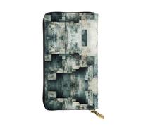 WZYWHJ Stylish Block fragments Prints Leather Wallet - Long Clutch for Women, RDurable Material, 12 Card Slots, Zipper Compartments
