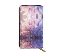 WZYWHJ Stylish Blue Hyacinth Prints Leather Wallet - Long Clutch for Women, RDurable Material, 12 Card Slots, Zipper Compartments