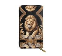 WZYWHJ Stylish Classical lion Prints Leather Wallet - Long Clutch for Women, RDurable Material, 12 Card Slots, Zipper Compartments
