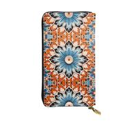 WZYWHJ Stylish colored pattern Picture Leather Wallet - Long Clutch for Women, RDurable Material, 12 Card Slots, Zipper Compartments