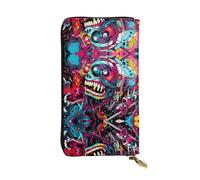 WZYWHJ Stylish Colorful avatar Picture Leather Wallet - Long Clutch for Women, RDurable Material, 12 Card Slots, Zipper Compartments