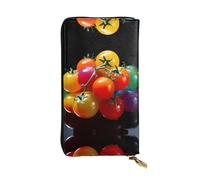 WZYWHJ Stylish Colorful tomatoes Printing Leather Wallet - Long Clutch for Women, RDurable Material, 12 Card Slots, Zipper Compartments