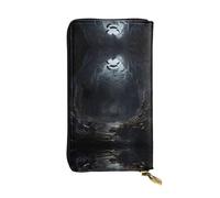 WZYWHJ Stylish Dark Bat Cave Printing Leather Wallet - Long Clutch for Women, RDurable Material, 12 Card Slots, Zipper Compartments
