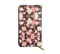 WZYWHJ Stylish dusky rose Pattern Leather Wallet - Long Clutch for Women, RDurable Material, 12 Card Slots, Zipper Compartments