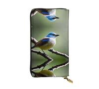 WZYWHJ Stylish Ethereal nightingale bird Pattern Leather Wallet - Long Clutch for Women, RDurable Material, 12 Card Slots, Zipper Compartments