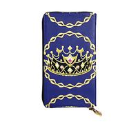 WZYWHJ Stylish Fantasy Tiara Printing Leather Wallet - Long Clutch for Women, RDurable Material, 12 Card Slots, Zipper Compartments, Black, One Size
