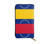 WZYWHJ Stylish Flag of Venezuela Prints Leather Wallet - Long Clutch for Women, RDurable Material, 12 Card Slots, Zipper Compartments