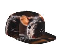WZYWHJ Stylish Flat-Brim Baseball Cap Rat's Head Printing Moisture-Wicking and Breathable Suitable for Daily use Sports and Travel Black