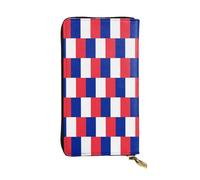 WZYWHJ Stylish French flag Printing Leather Wallet - Long Clutch for Women, RDurable Material, 12 Card Slots, Zipper Compartments, Black, One Size