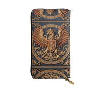 WZYWHJ Stylish Heraldic Griffin Prints Leather Wallet - Long Clutch for Women, RDurable Material, 12 Card Slots, Zipper Compartments