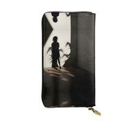 WZYWHJ Stylish Horrible Shadow Printing Leather Wallet - Long Clutch for Women, RDurable Material, 12 Card Slots, Zipper Compartments