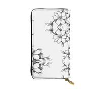 WZYWHJ Stylish Jasmine Flower Printing Leather Wallet - Long Clutch for Women, RDurable Material, 12 Card Slots, Zipper Compartments