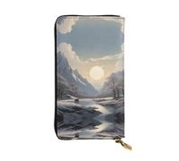 WZYWHJ Stylish Nordic Silence Prints Leather Wallet - Long Clutch for Women, RDurable Material, 12 Card Slots, Zipper Compartments