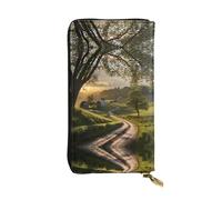 WZYWHJ Stylish Pastoral after rain Picture Leather Wallet - Long Clutch for Women, RDurable Material, 12 Card Slots, Zipper Compartments