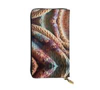 WZYWHJ Stylish person leading Printed Leather Wallet - Long Clutch for Women, RDurable Material, 12 Card Slots, Zipper Compartments, Black, One Size