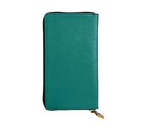 WZYWHJ Stylish Pure lime green Printed Leather Wallet - Long Clutch for Women, RDurable Material, 12 Card Slots, Zipper Compartments, Black, One Size