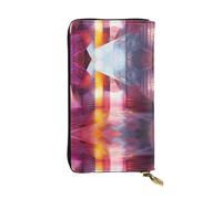 WZYWHJ Stylish Quantum Cube Picture Leather Wallet - Long Clutch for Women, RDurable Material, 12 Card Slots, Zipper Compartments