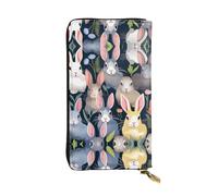 WZYWHJ Stylish Rabbit pattern Picture Leather Wallet - Long Clutch for Women, RDurable Material, 12 Card Slots, Zipper Compartments