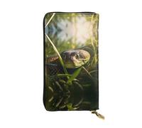 WZYWHJ Stylish snake Printed Leather Wallet - Long Clutch for Women, RDurable Material, 12 Card Slots, Zipper Compartments, Black, One Size