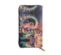 WZYWHJ Stylish Strange Objects Picture Leather Wallet - Long Clutch for Women, RDurable Material, 12 Card Slots, Zipper Compartments