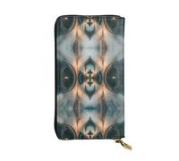 WZYWHJ Stylish Surreal Symmetry Picture Leather Wallet - Long Clutch for Women, RDurable Material, 12 Card Slots, Zipper Compartments