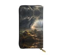 WZYWHJ Stylish Terrible tornado Printed Leather Wallet - Long Clutch for Women, RDurable Material, 12 Card Slots, Zipper Compartments